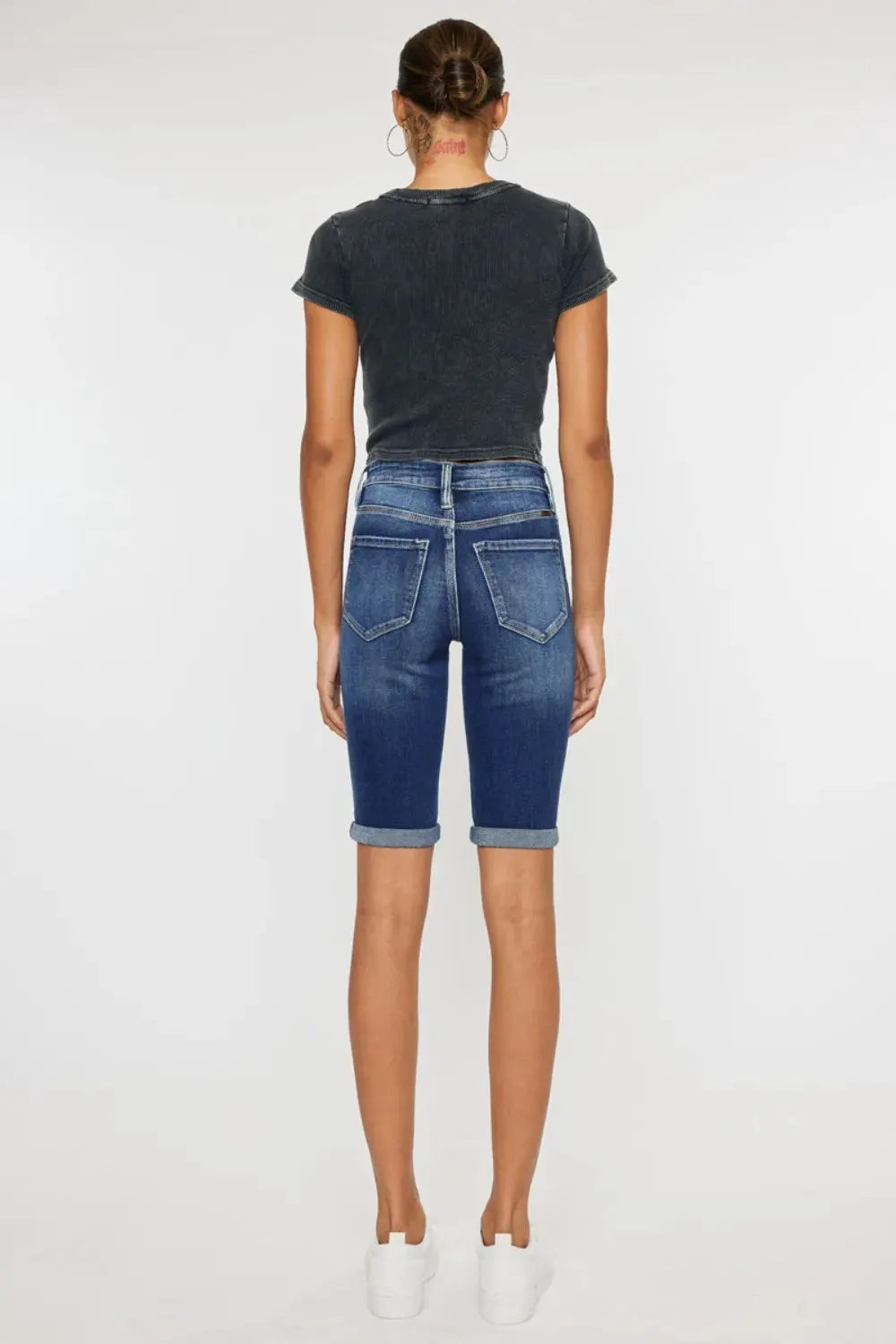 Kancan Full Size Cat's Whiskers Button Fly Denim Shorts by Kancan