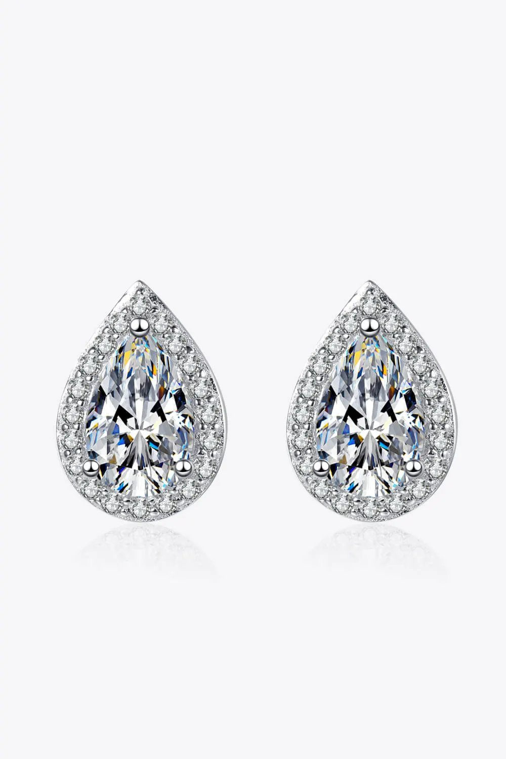 Moissanite Teardrop Stud Earrings by Partner Label