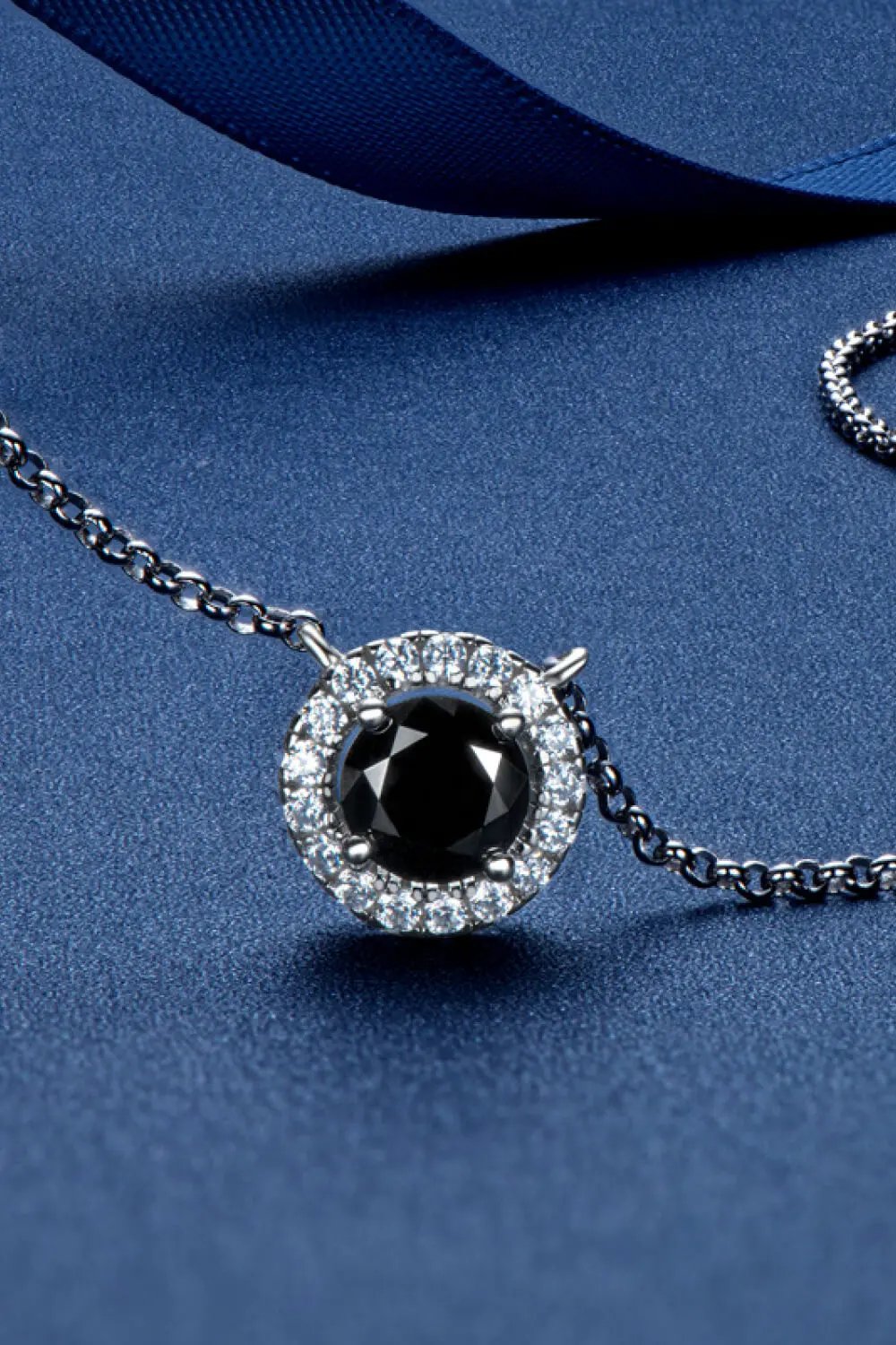 Two-Tone 1 Carat Moissanite Round Pendant Necklace by Partner Label
