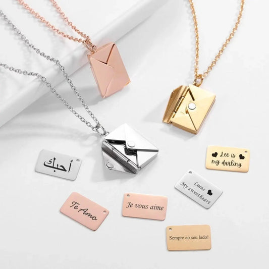 Envelope Necklace With Message - message necklace by Maiden-Art