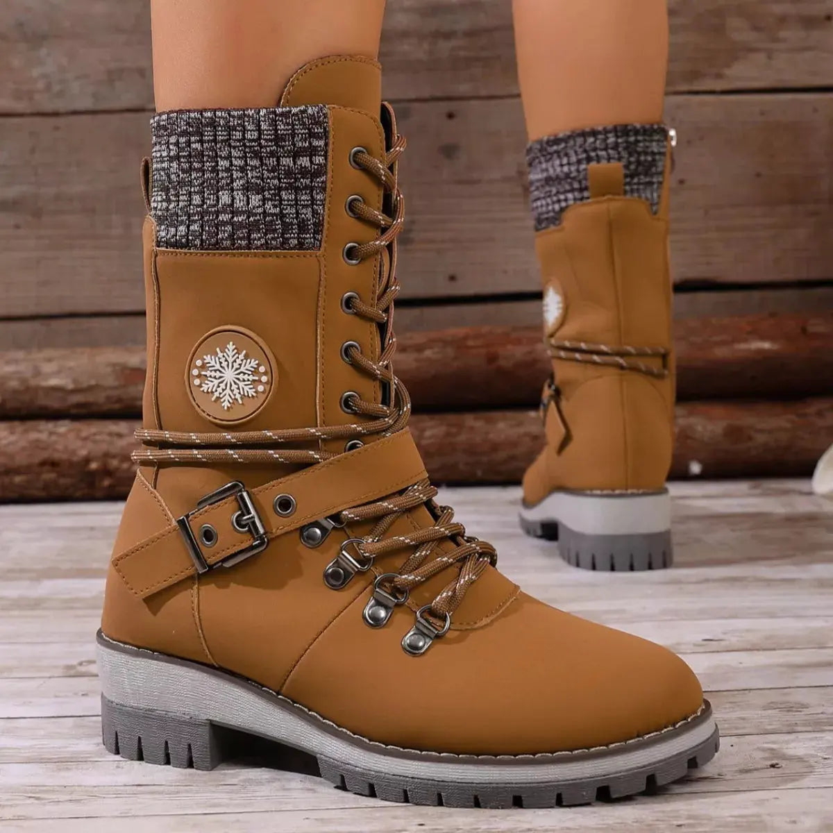 Lace-Up Ankle Combat Boots by Partner Label