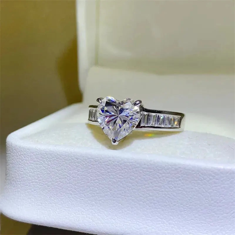 3 Carat Moissanite 925 Sterling Silver Ring by Partner Label