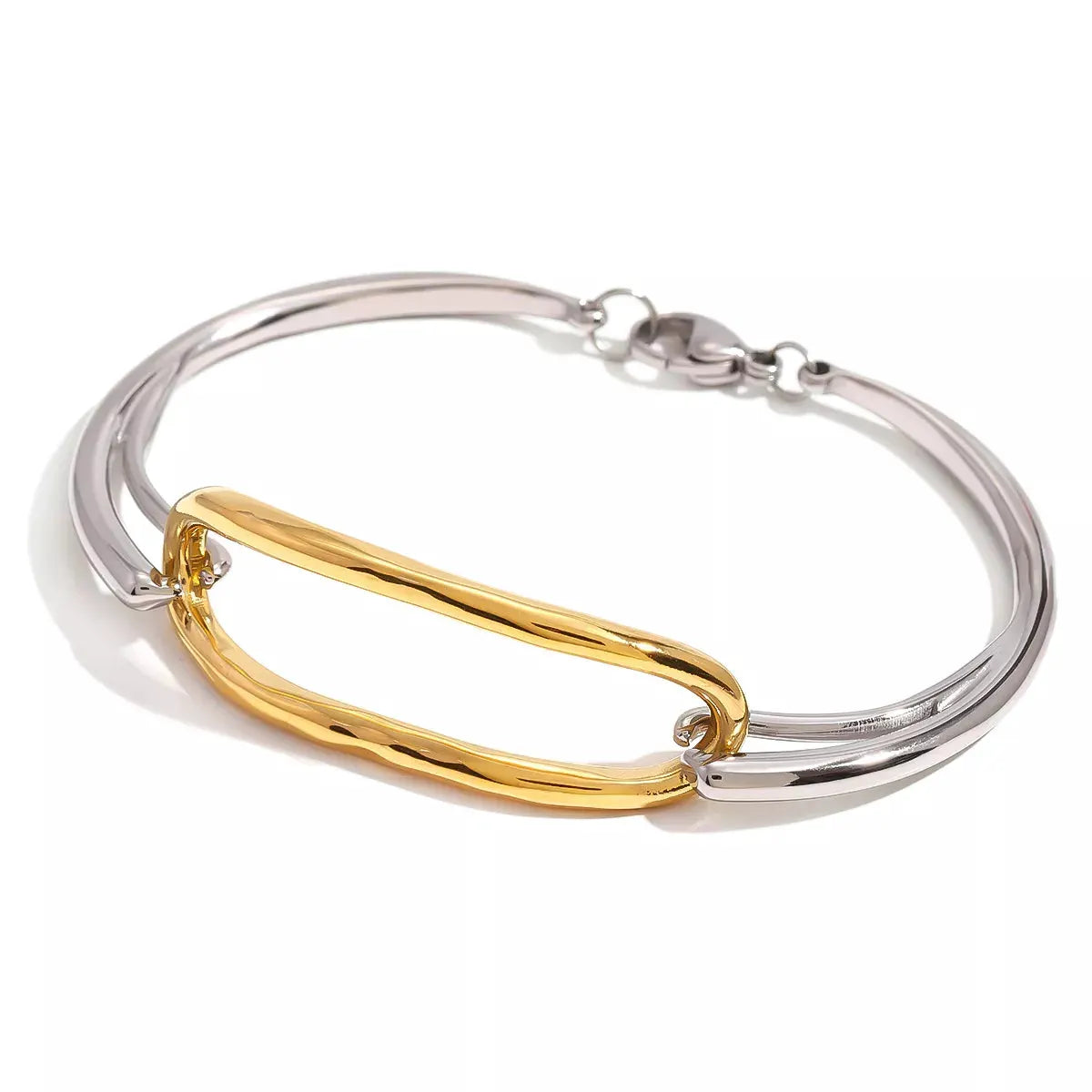 Two-Tone Geometric Link Bracelet by Partner Label