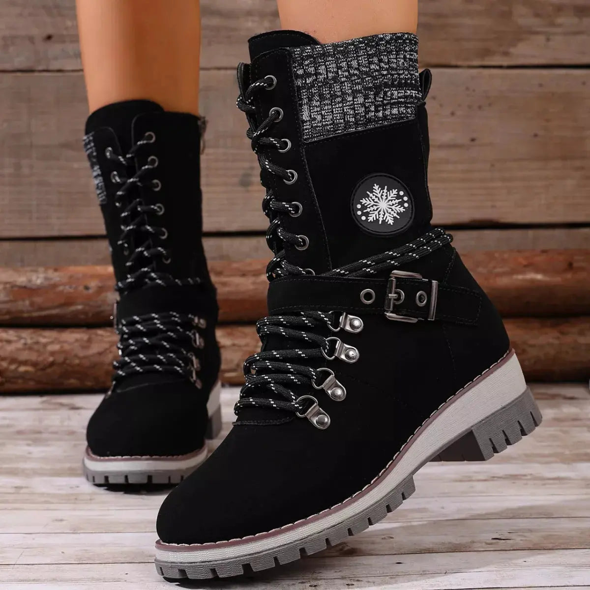 Lace-Up Ankle Combat Boots by Partner Label