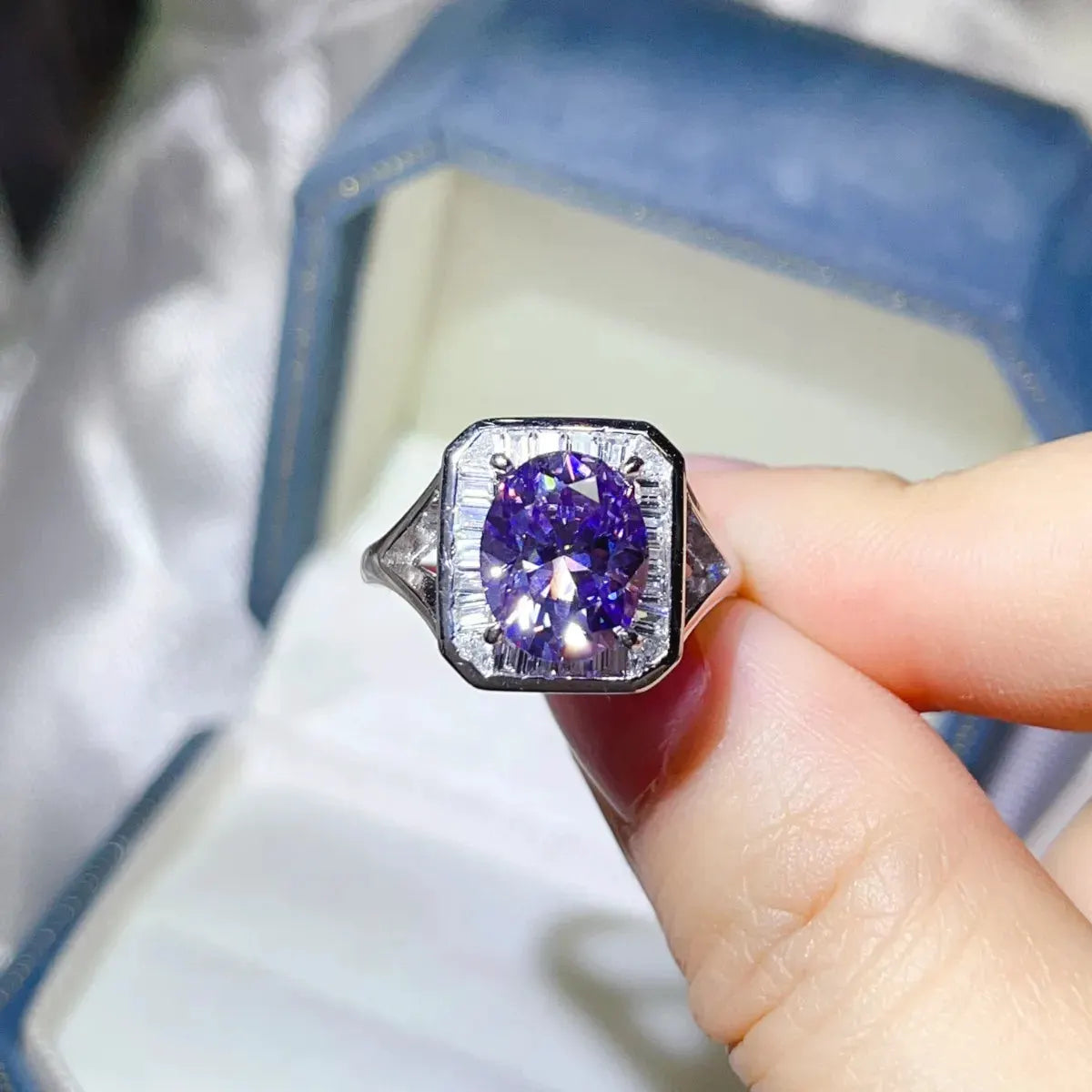 3 Carat Moissanite Square Ring by Partner Label