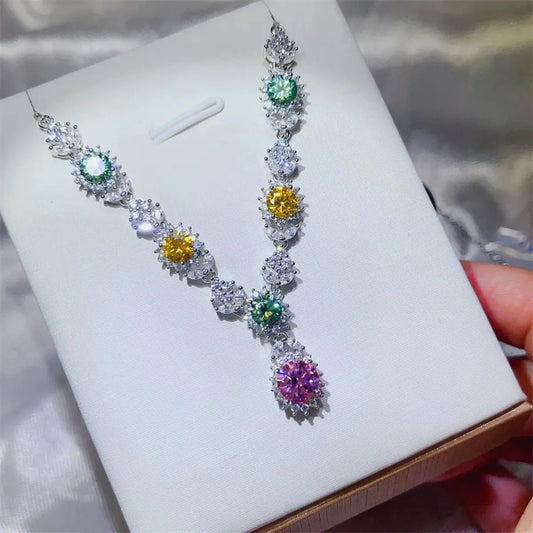 3.5 Carat Moissanite 925 Sterling Silver Necklace by Partner Labels