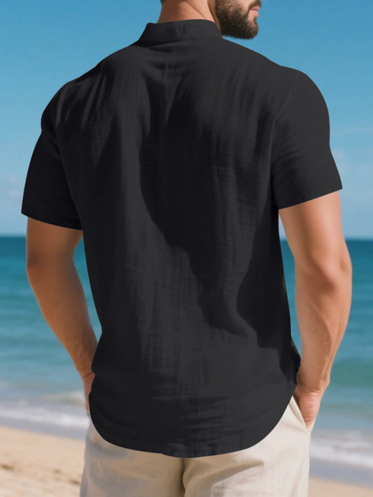 Men's Full Size Button Detail Short Sleeve Shirt Plus Size by Trendsi