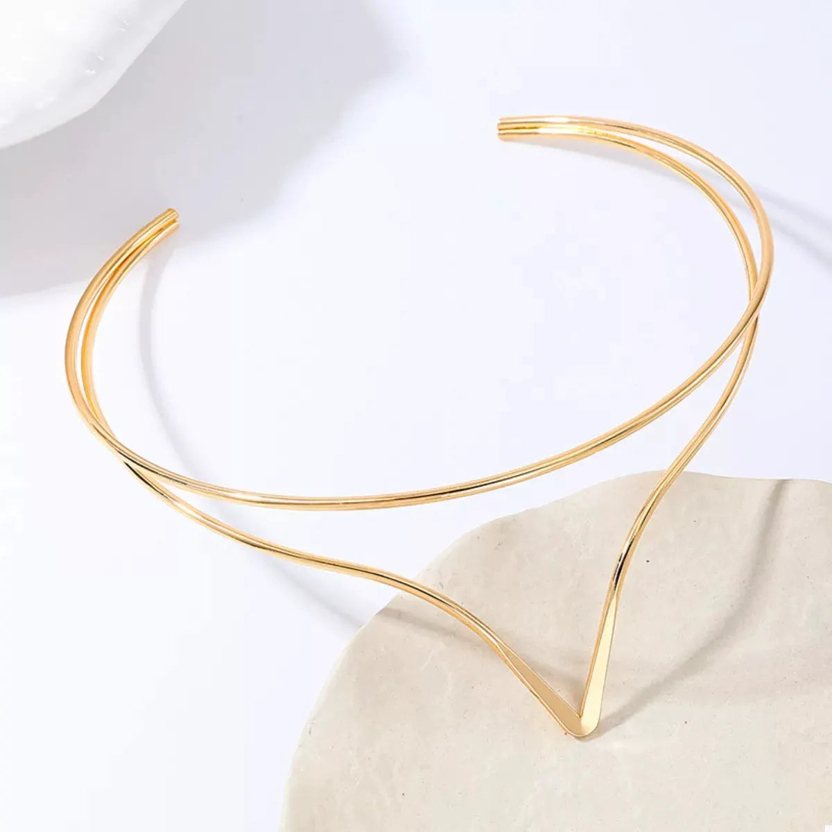 Double Layer V-Shaped Choker Necklace by Partner Labels