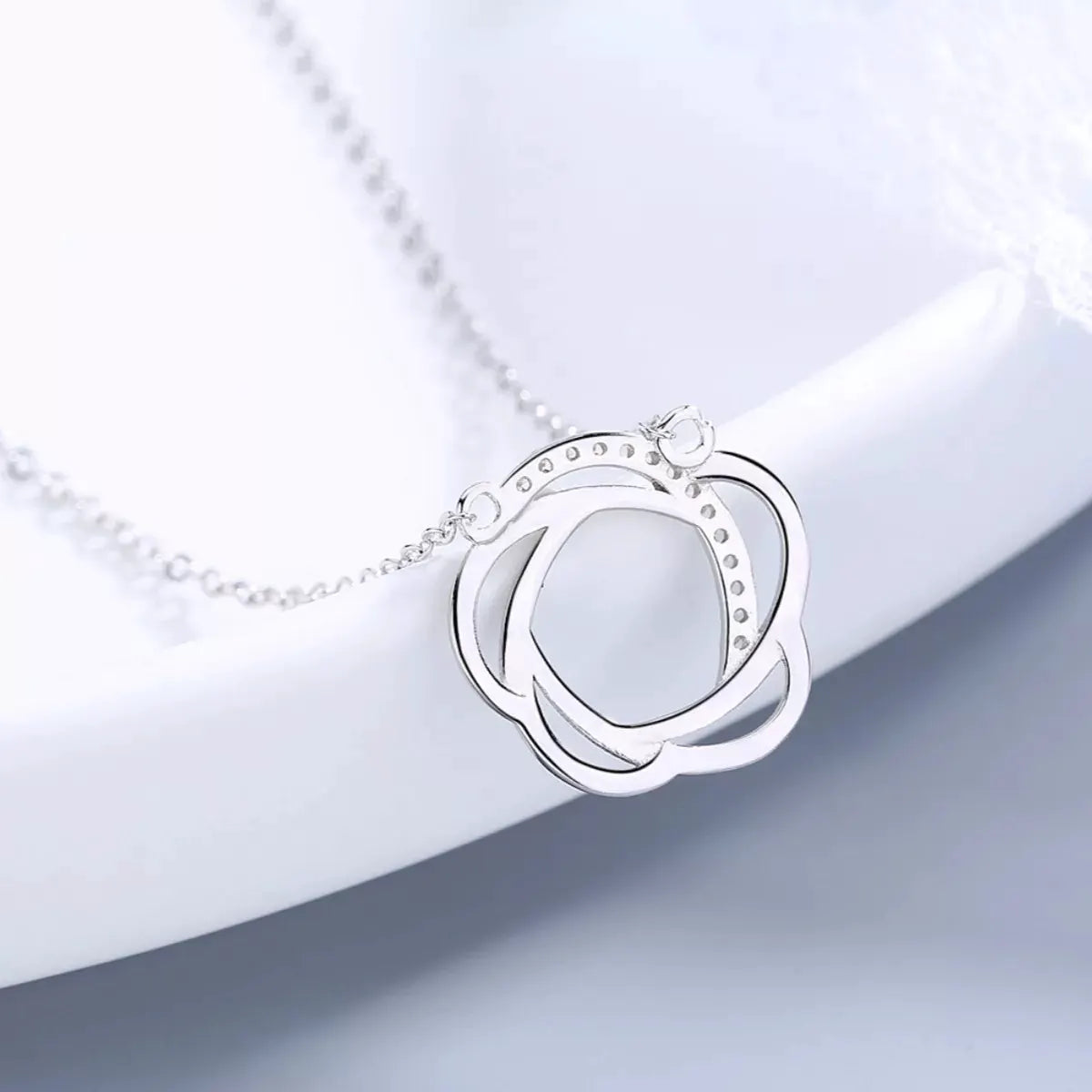 925 Sterling Silver Zircon Pendant Necklace by Partner Labels