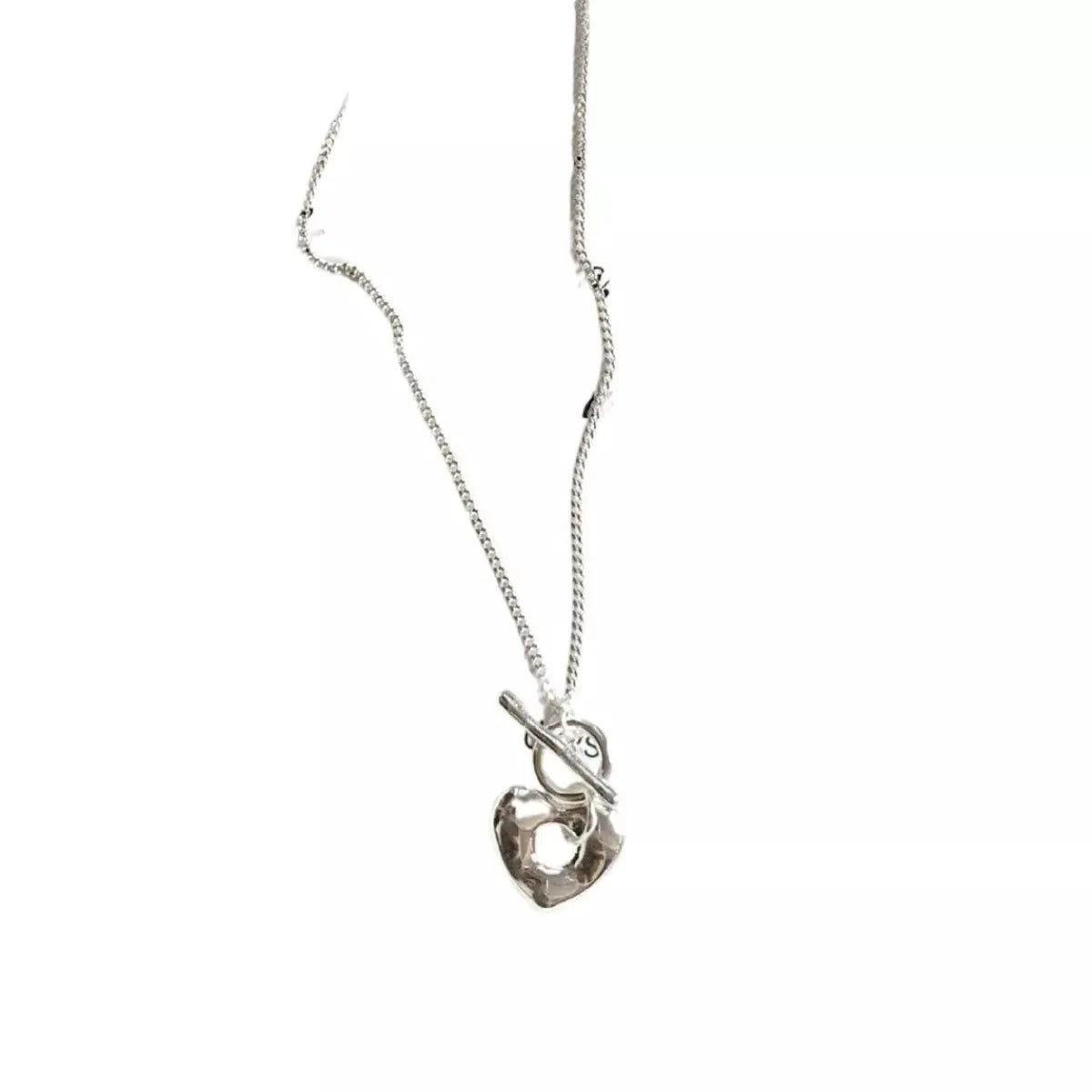 925 Sterling Silver Heart Toggle Clasp Necklace by Partner Labels
