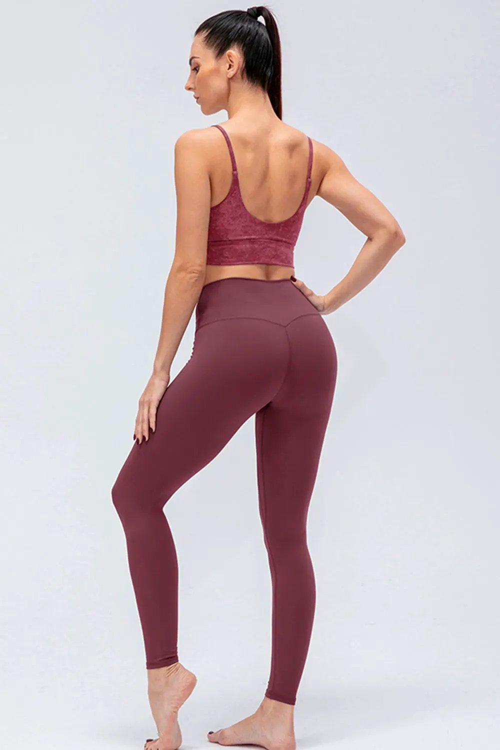 Wide Waistband Slim Fit Active Leggings by Partner Label
