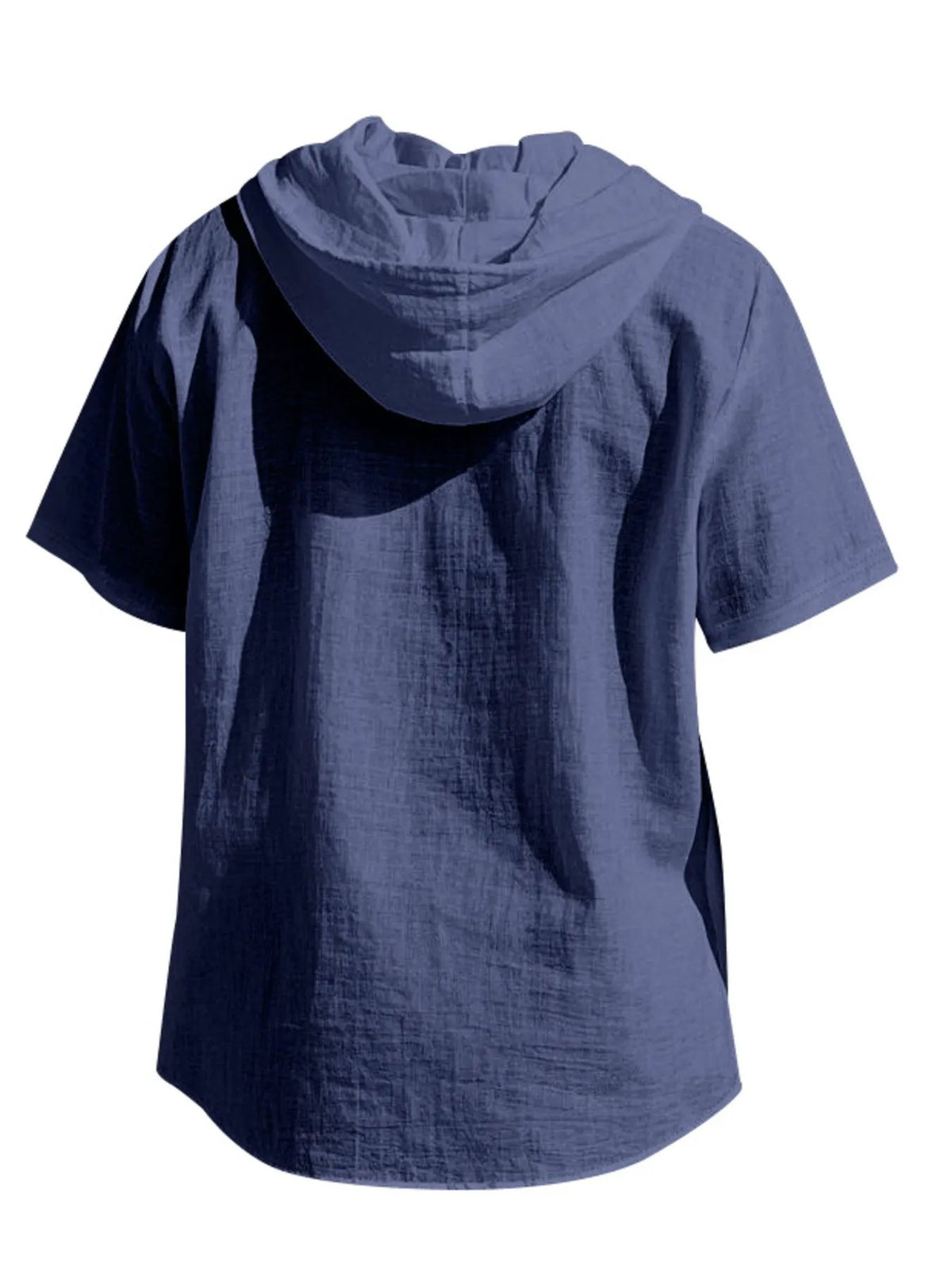 Men's Full Size Casual Hooded Short Sleeve Shirt Plus Size by Trendsi