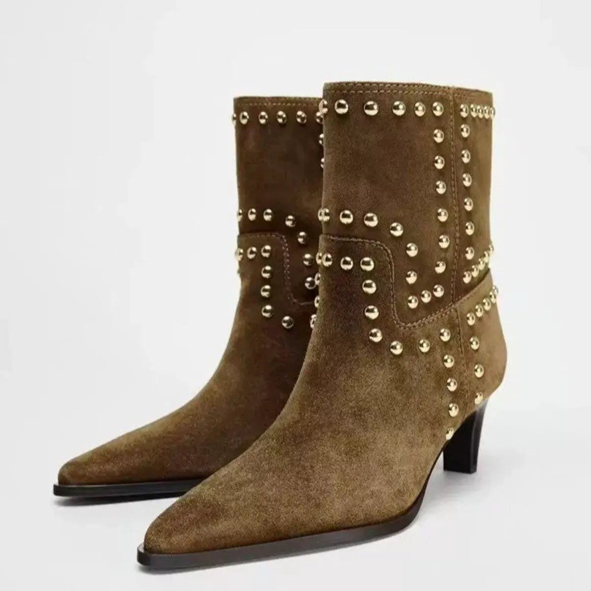 Point Toe Kitten Heels Boots by Partner Label