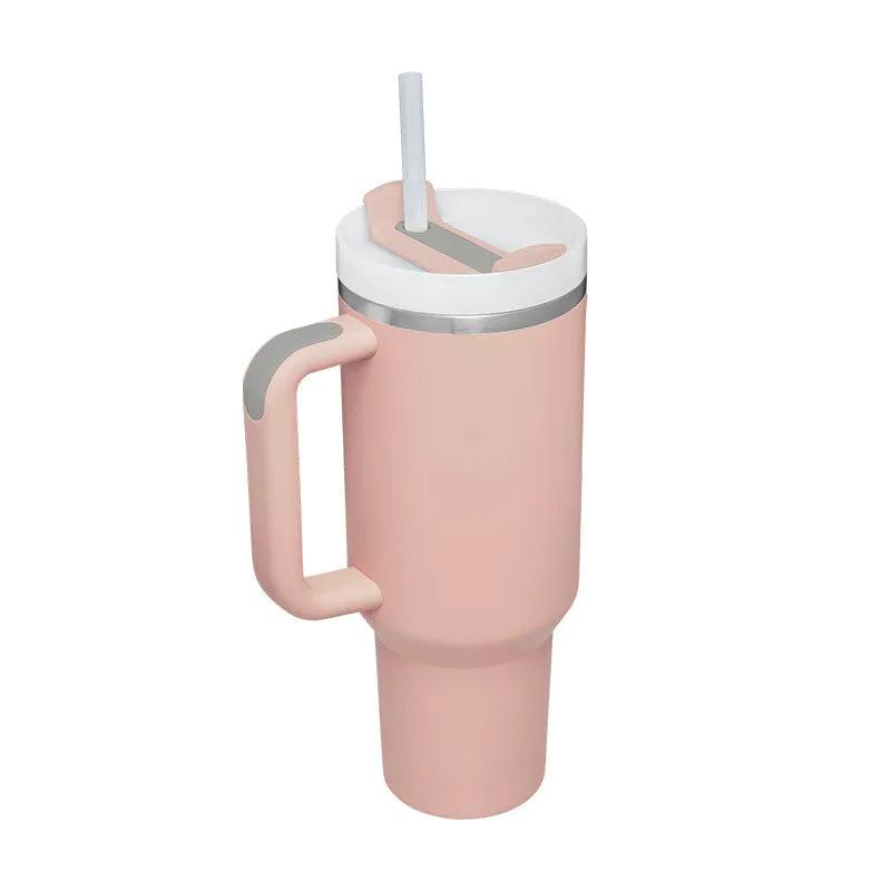 40 Oz Tumbler With Handle Straw Insulated, Stainless Steel Spill Proof Vacuum Coffee Cup Tumbler With Lid Tapered Mug Gifts For Valentine Lover Suitable For Car Gym Office Travel by Maiden-Art