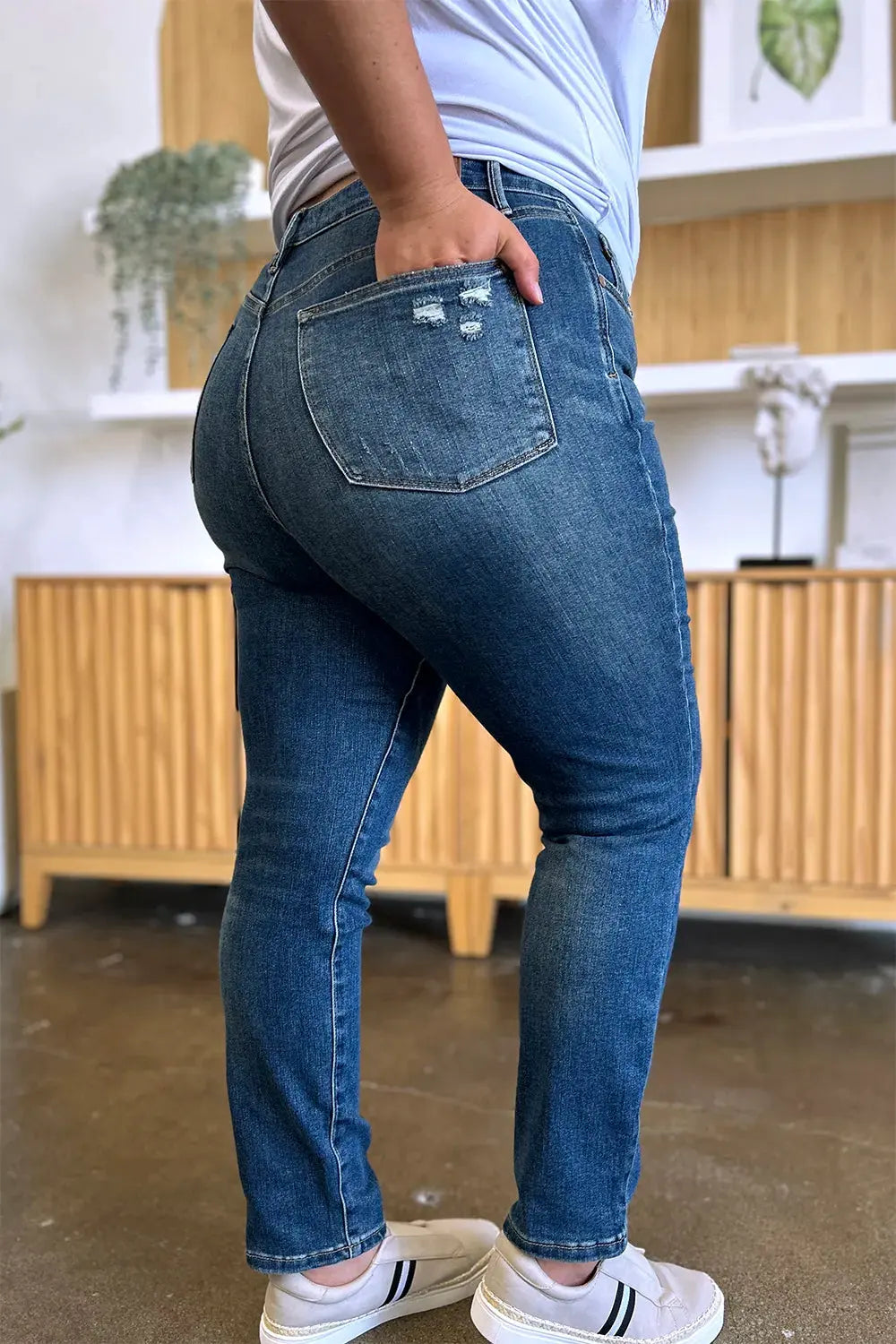 Judy Blue Full Size Tummy Control High Waist Slim Jeans by Judy Blue