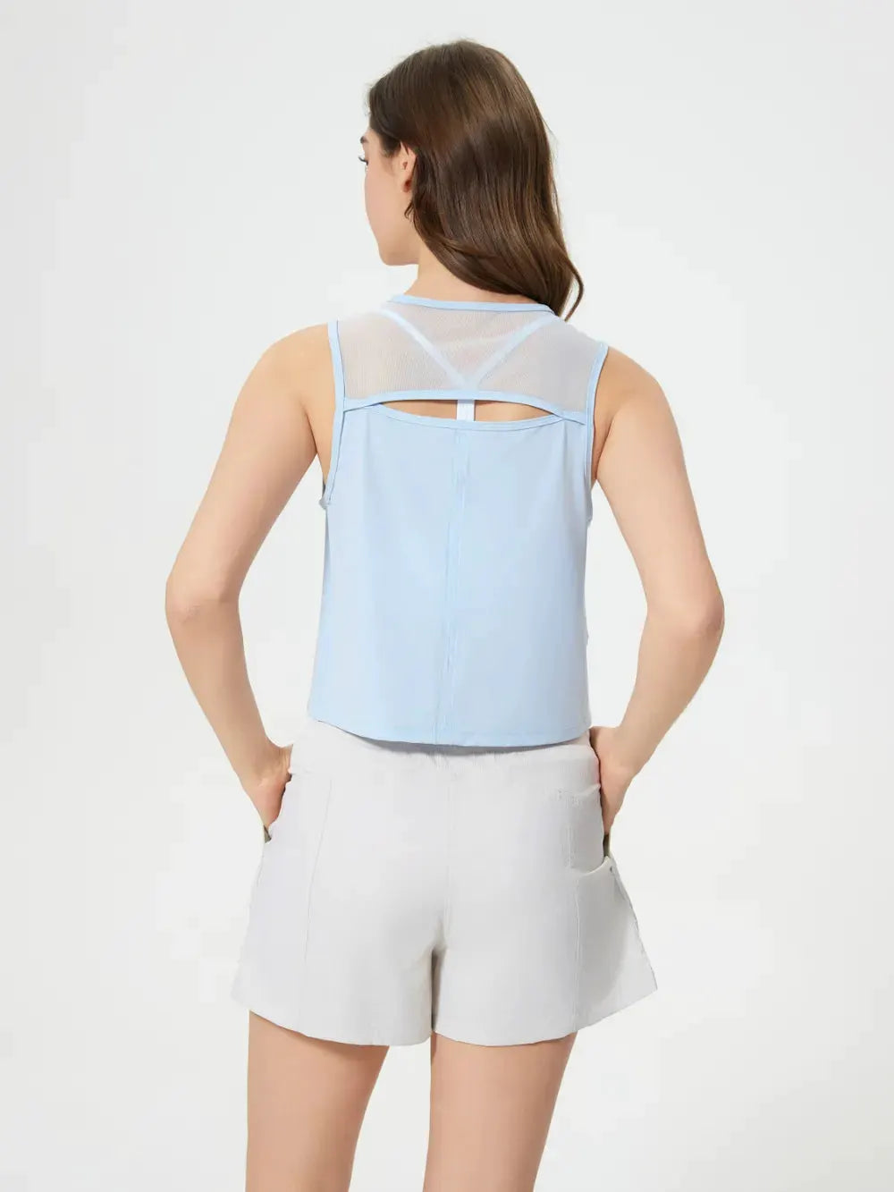 Millennia Round Neck Cropped Active Tank by Millennia