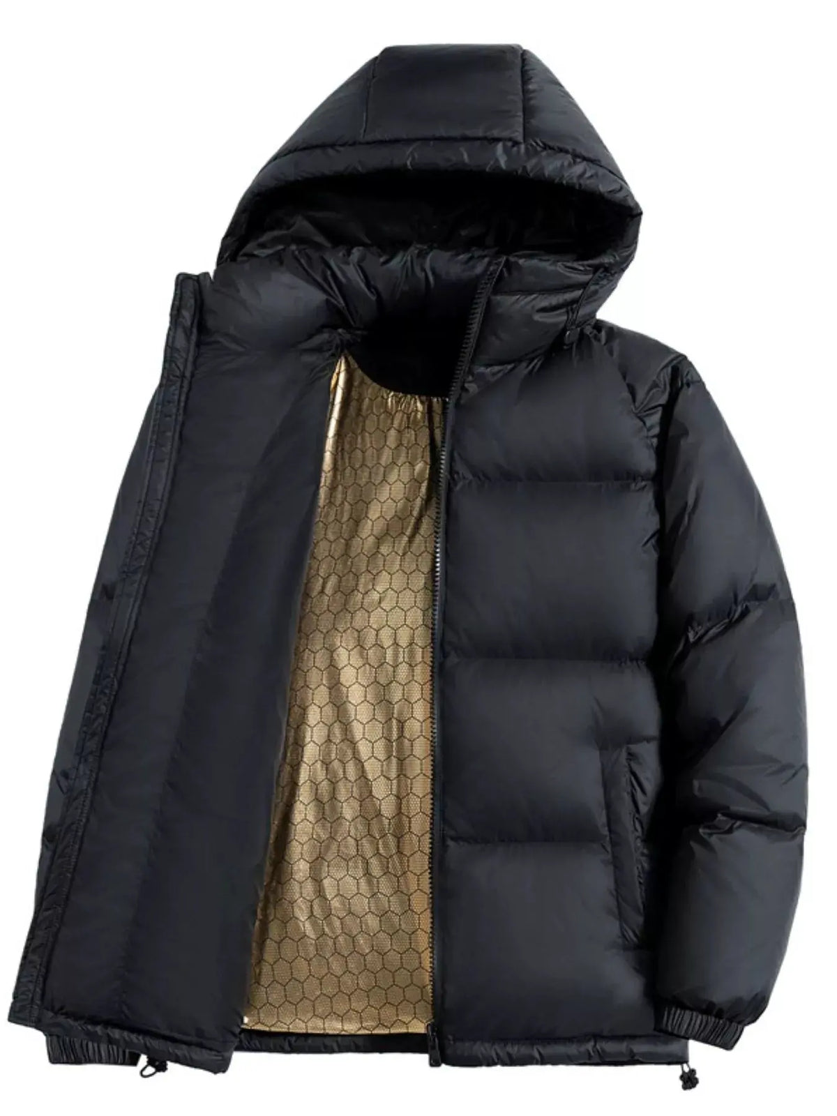 Men's Full Size Warm Padded Hooded Puffer Jacket Plus Size by Partner Label