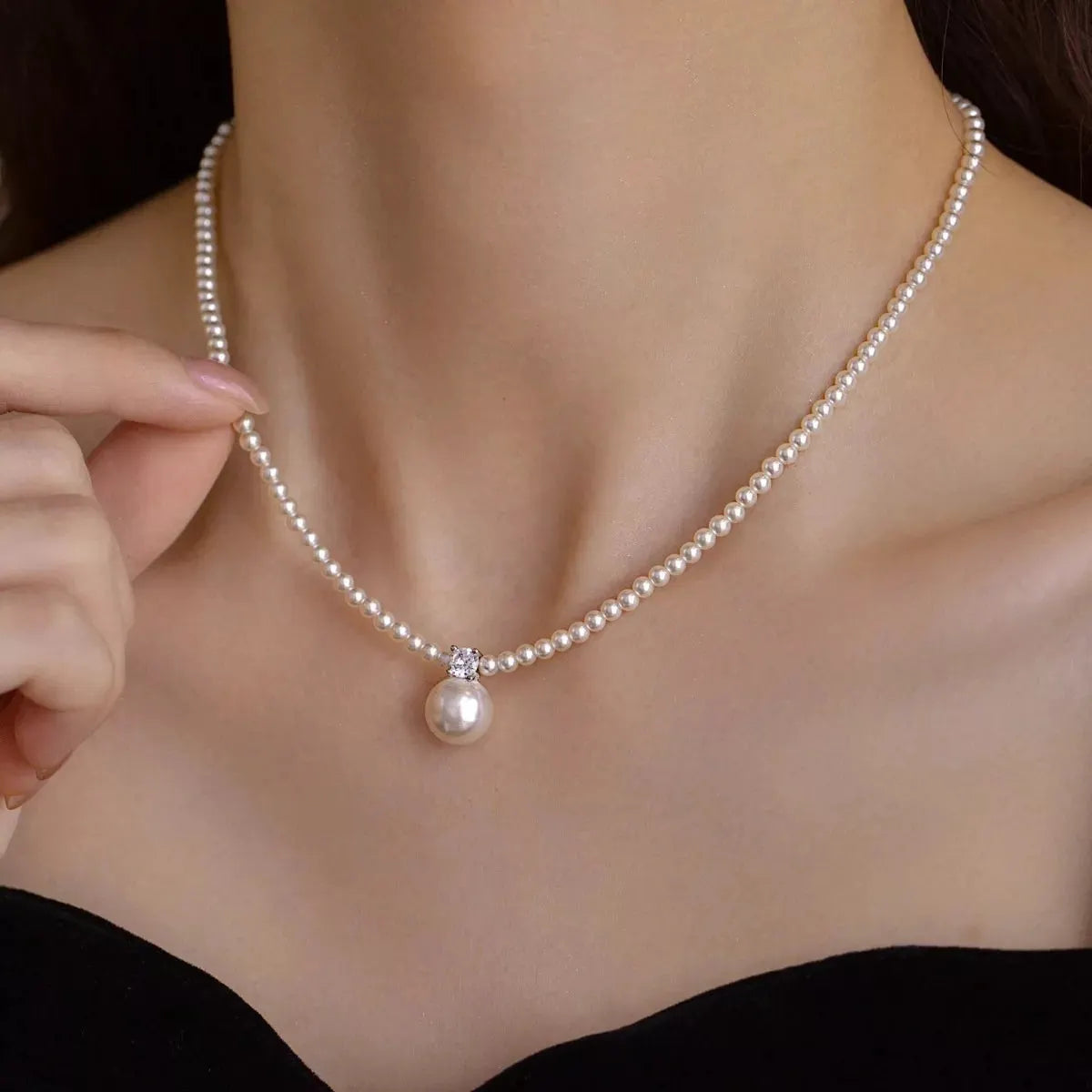 Pearl Pendant Necklace by Partner Labels
