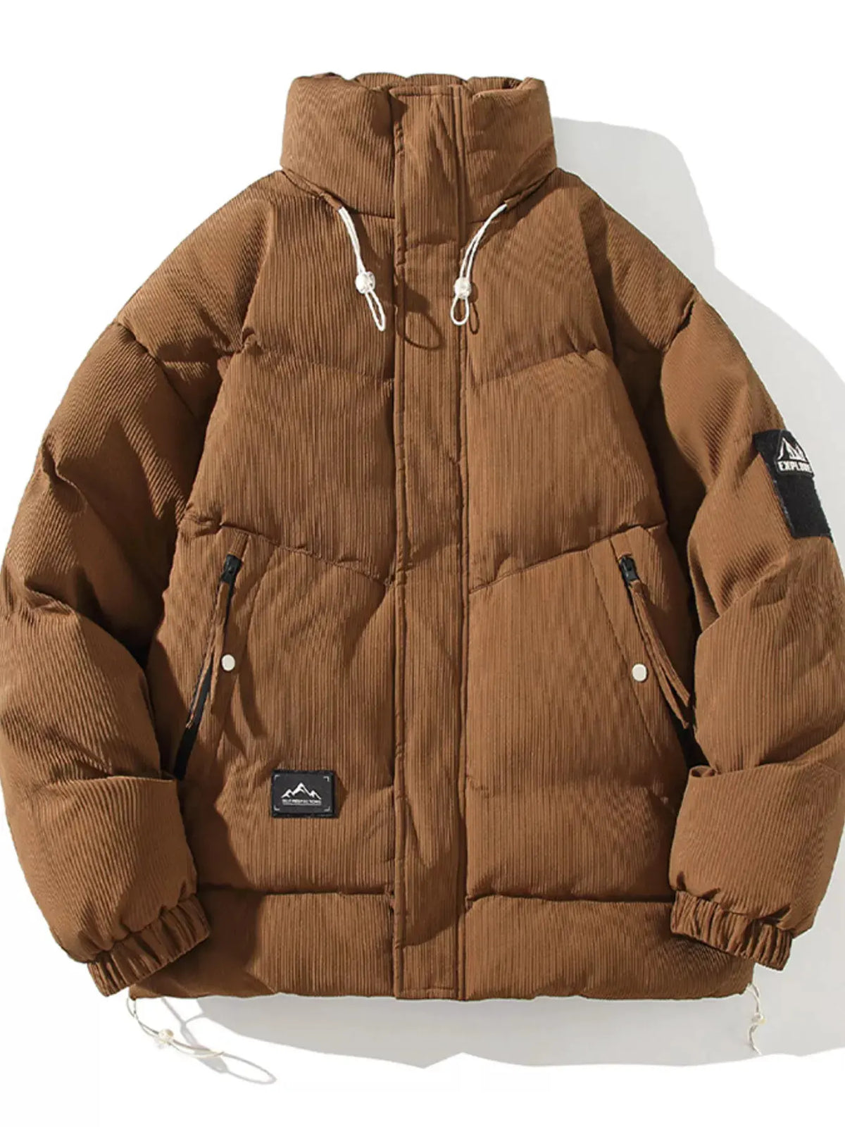 Men's Plus Size Zip Up Long Sleeve Puffer Jacket by Partner Label