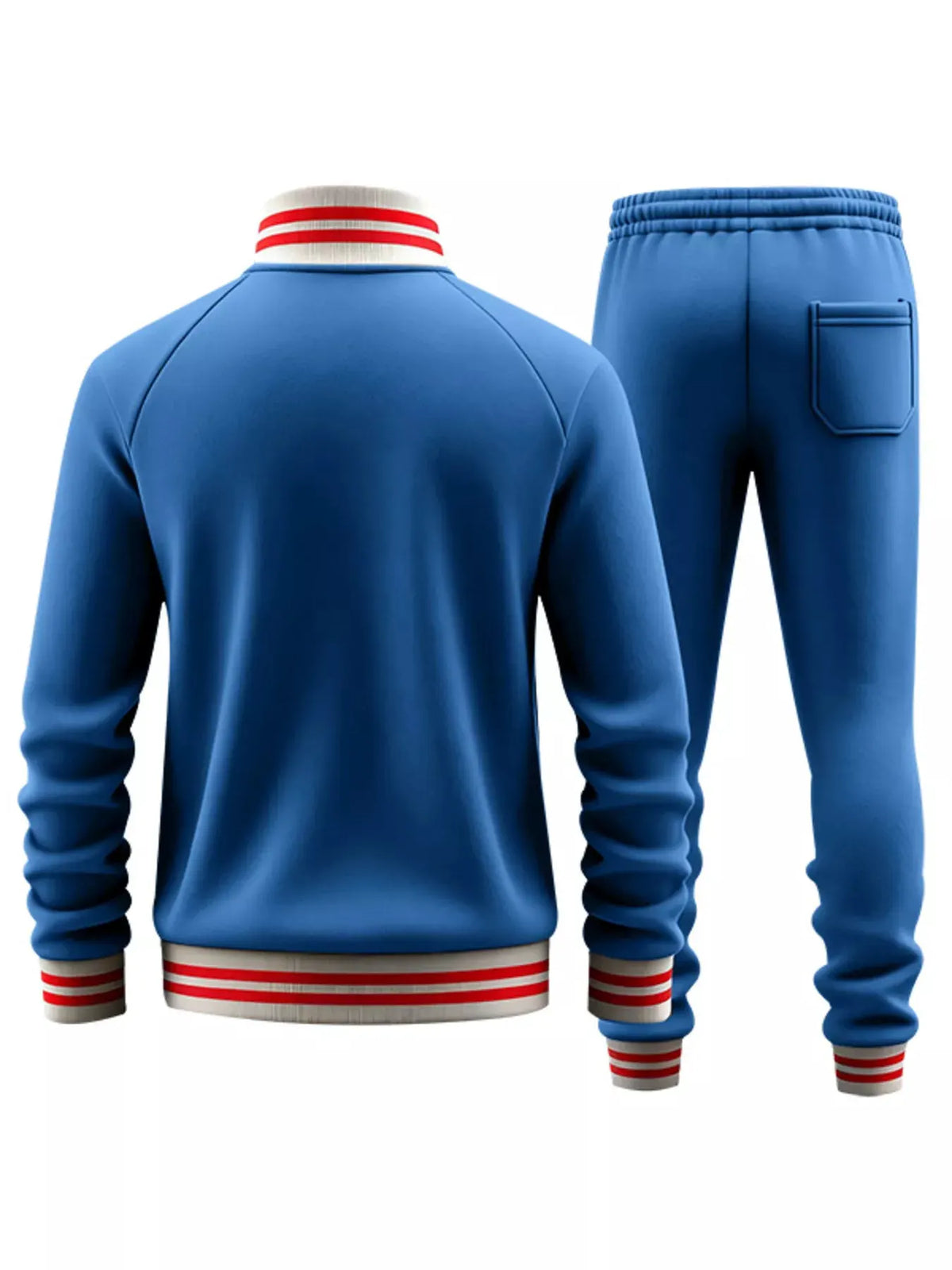 Men's Full Size Striped Zip Up Outerwear and Pants Plus Size by Partner Label