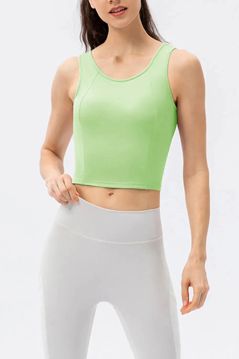Round Neck Wide Strap Active Tank by Partner Label