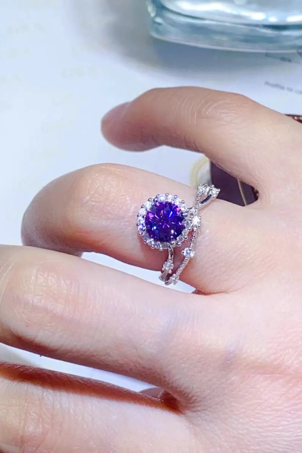 1 Carat Moissanite 925 Sterling Silver Ring by Partner Label