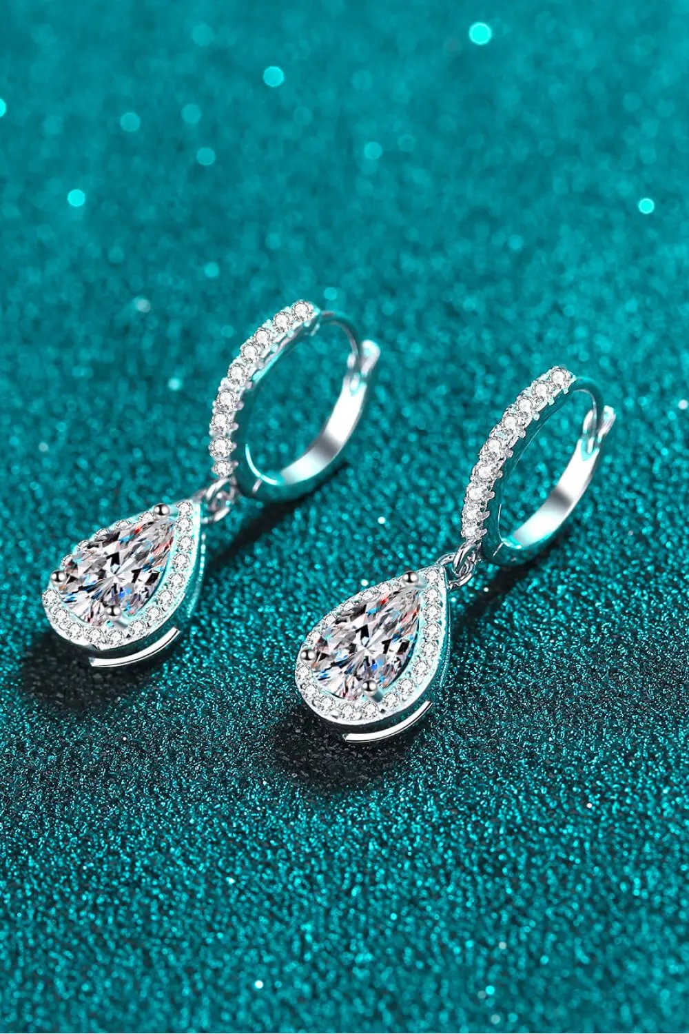 Moissanite Teardrop Earrings by Partner Label