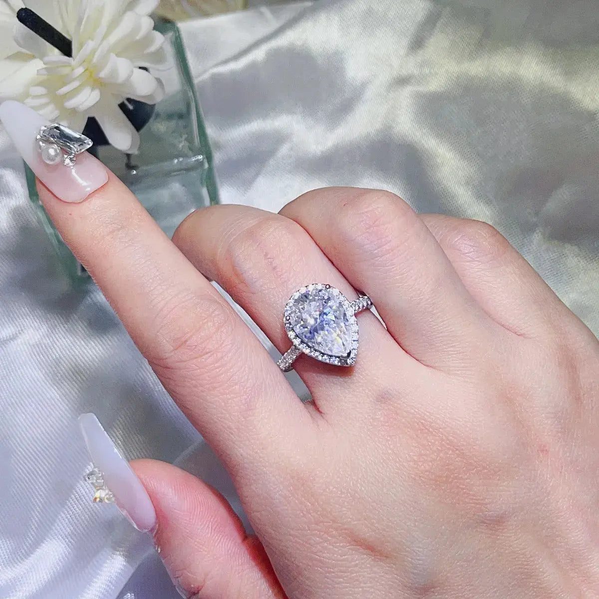 2 Carat Moissanite 925 Sterling Silver Ring by Partner Label