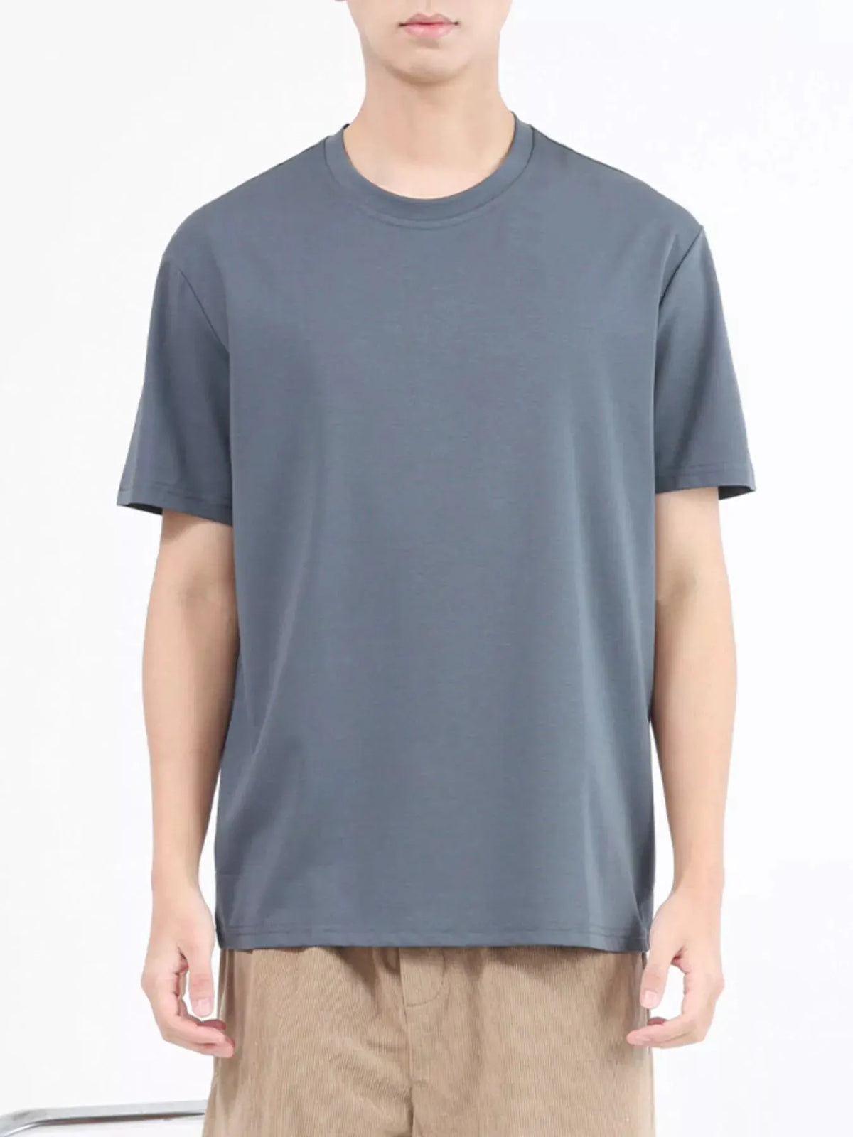 Men's Plus Size Classic Crew Neck T-Shirt by Trendsi