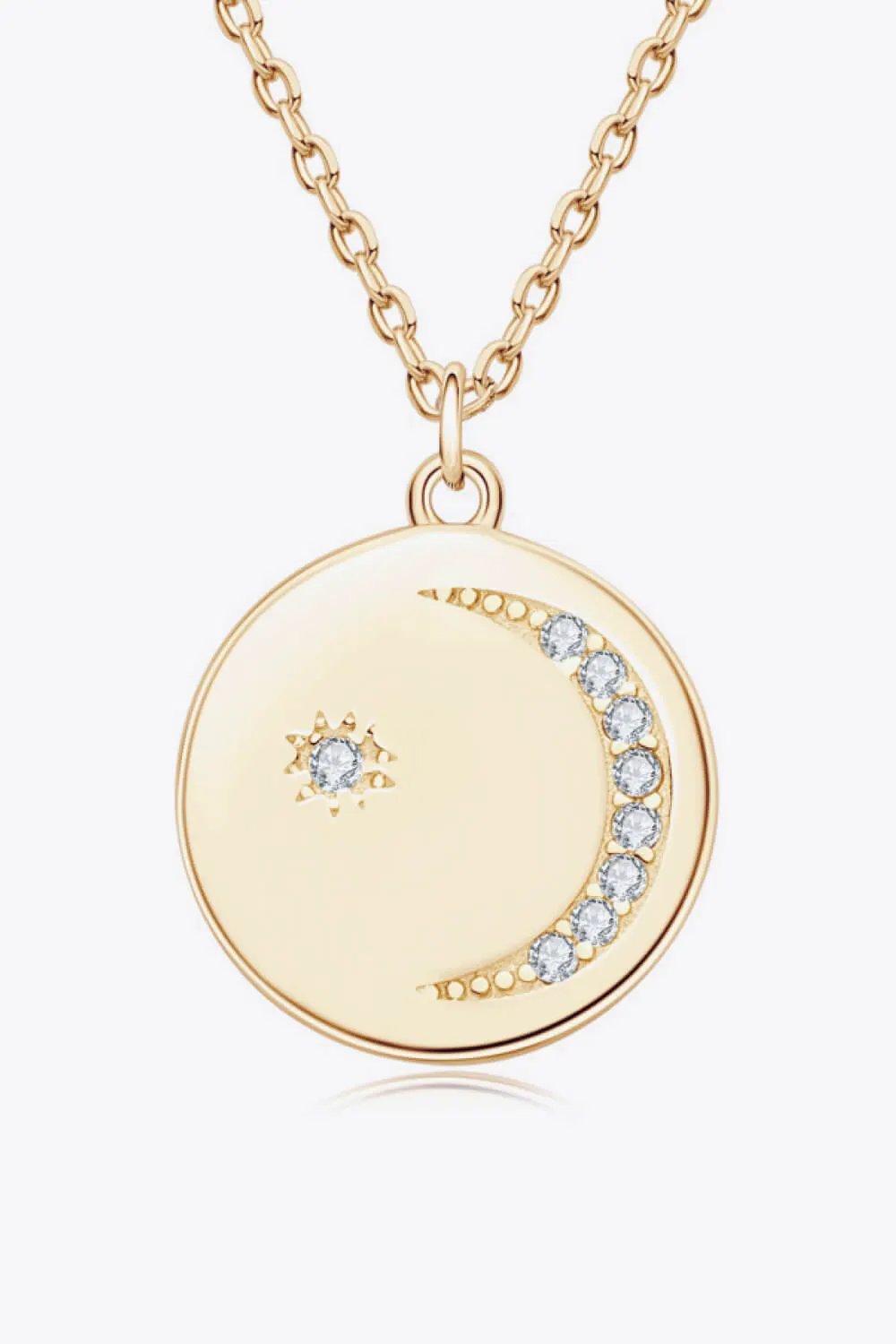Moissanite Round Pendant Necklace by Partner Label