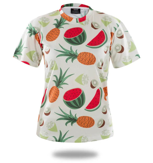 Tropical Fruit Pattern Sublimation T-Shirt by Vimost Sportswear