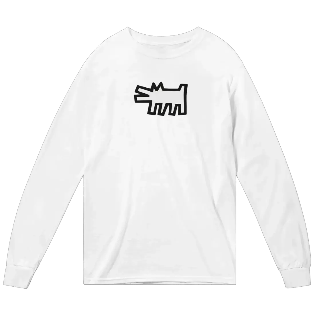 Haring's - The Barking Dog Icon, 1990 Street Art Long Sleeve Shirt by Art-O-Rama Shop