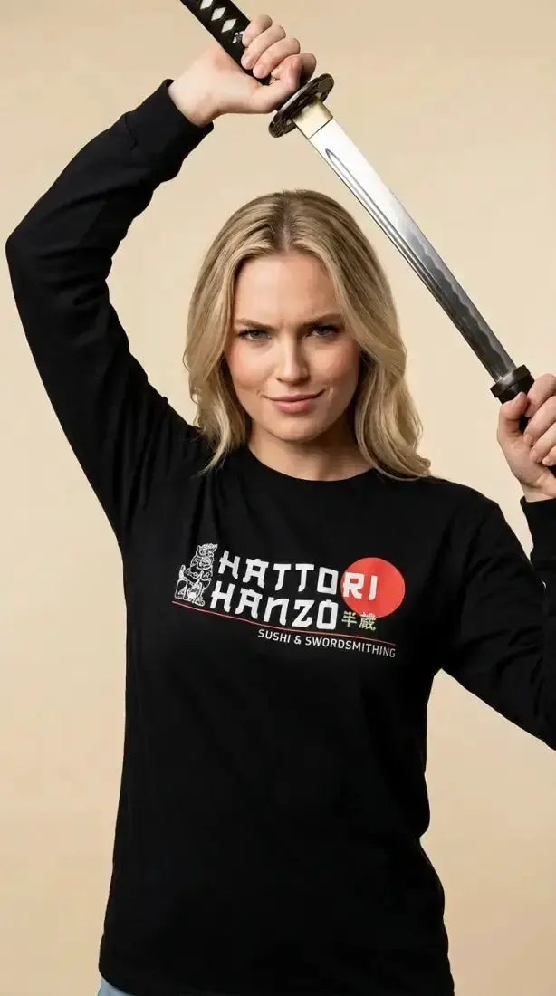 Hattori Hanzo, Sushi and Swordsmithing Long Sleeve Shirt by Art-O-Rama Shop