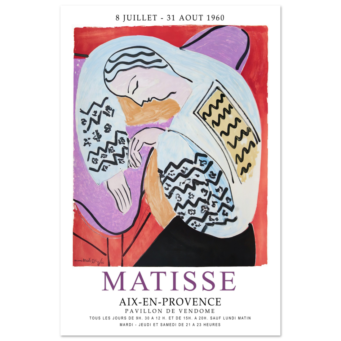 Henri Matisse the Dream Aix-En-Provence exhibition poster by Art-O-Rama Shop