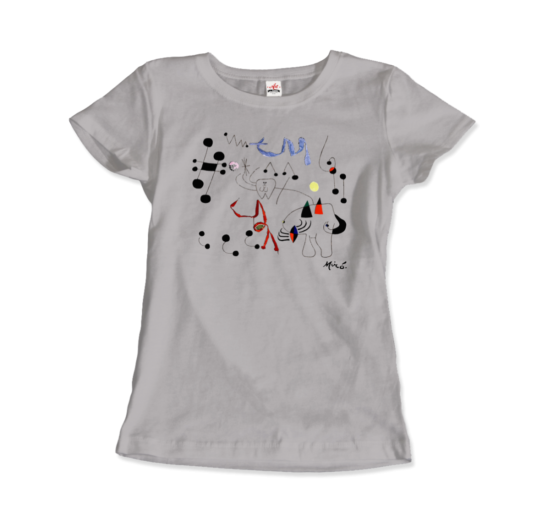 Joan Miro Woman Dreaming of Escape 1945 artwork t-shirt by Art-O-Rama Shop