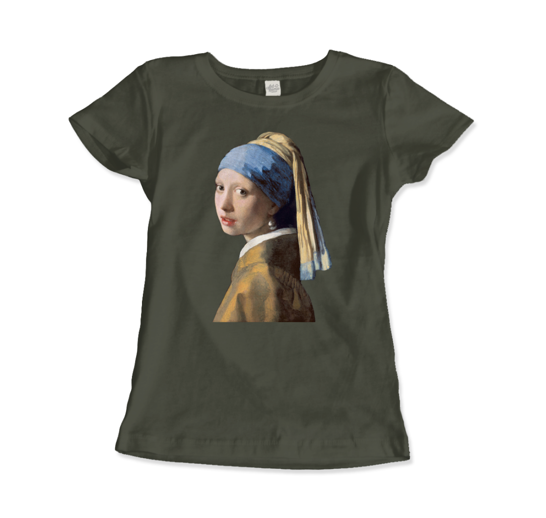 Johannes Vermeer Girl with a Pearl Earring, 1665 art t-shirt by Art-O-Rama Shop