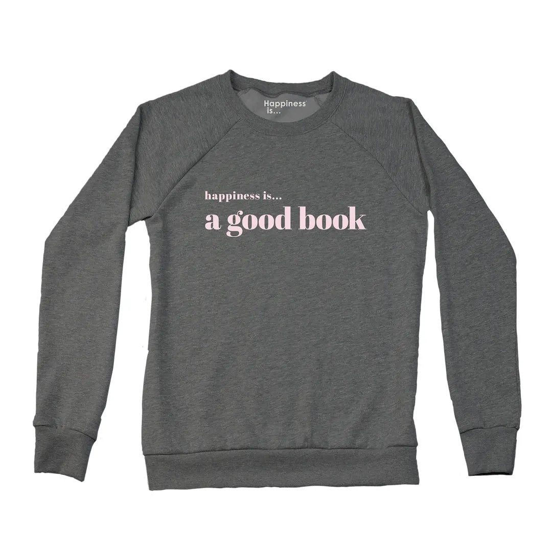 Women's Good Book Crew Sweatshirt, Charcoal by Books and Reading