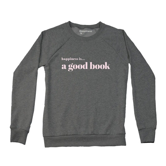Women's Good Book Crew Sweatshirt, Charcoal by Books and Reading