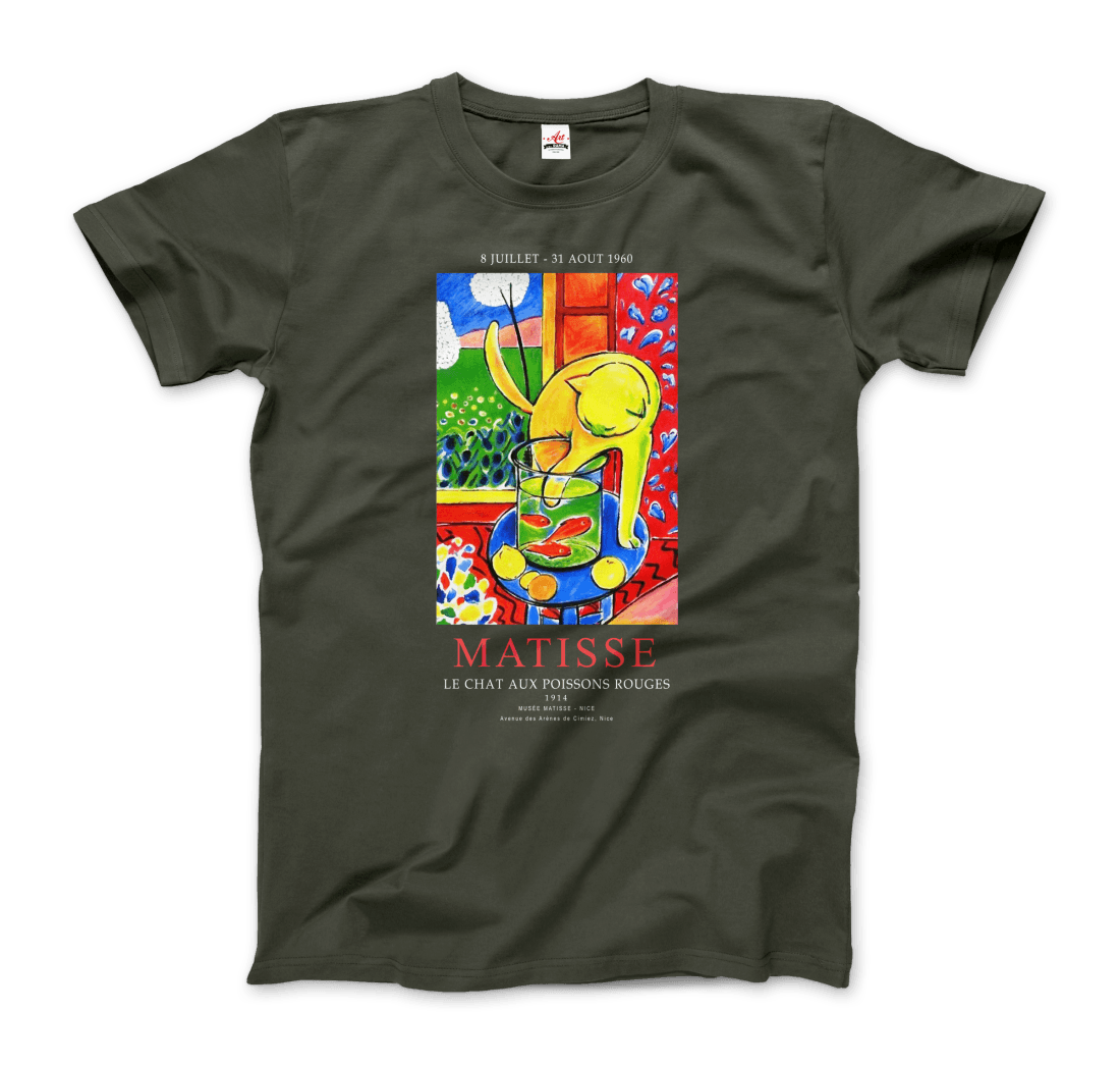 Matisse Exhibition, Le Chat Aux Poissons Rouges (The Cat) art t-shirt by Art-O-Rama Shop