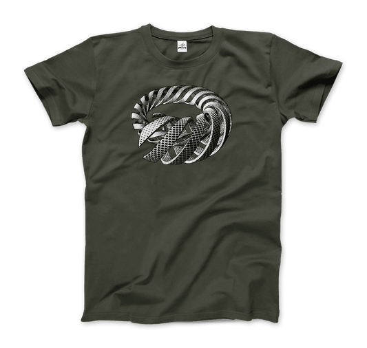 MC Escher Spirals art t-shirt by Art-O-Rama Shop