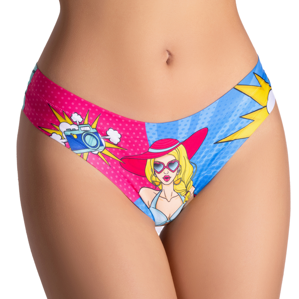 Memème Women’s Ultra-Comfortable COMICS - Beach Girl - Panties | Breathable Cotton Crotch, Stretchy Fit, No Elastic Bands by Mememe