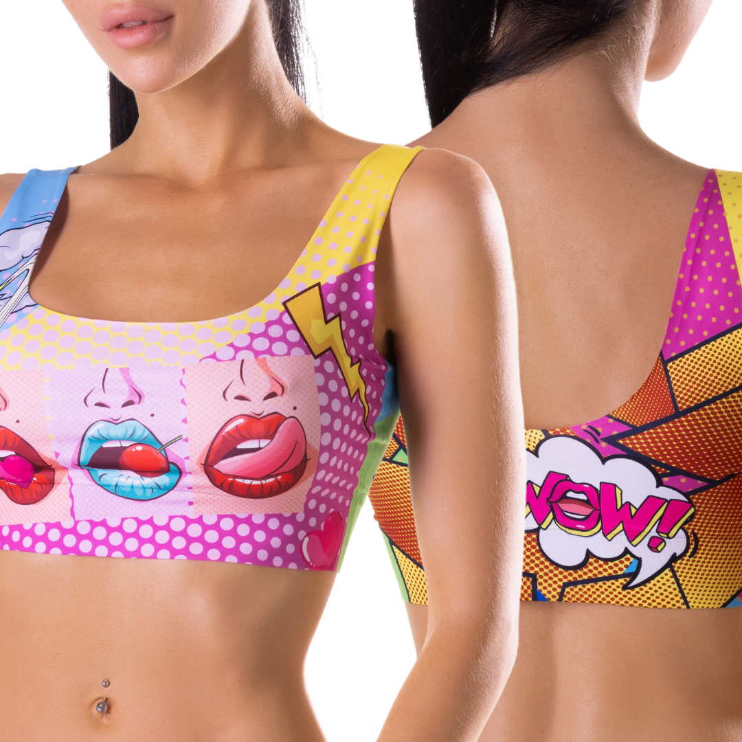 Memème Women’s Ultra-Comfortable COMICS - Hot Crop Top| Stretchy Fit, No Elastic Bands by Mememe