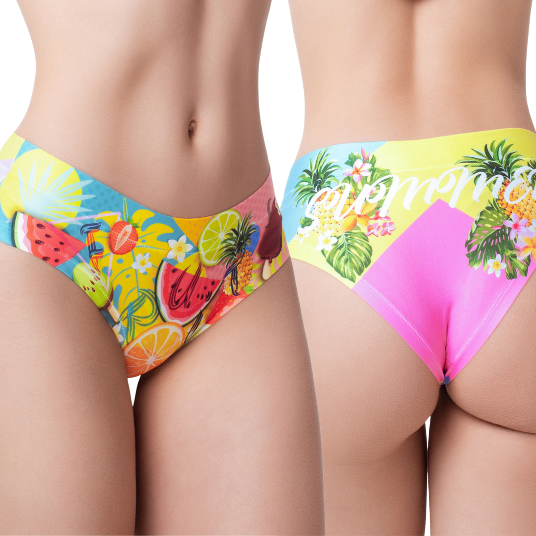 Memème Women’s Ultra-Comfortable FRESH SUMMER - Mix - Panties | Breathable Cotton Crotch, Stretchy Fit, No Elastic Bands by Mememe