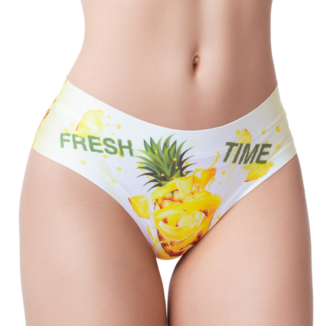Memème Women’s Ultra-Comfortable FRESH SUMMER - Pineapple - Panties | Breathable Cotton Crotch, Stretchy Fit by Mememe