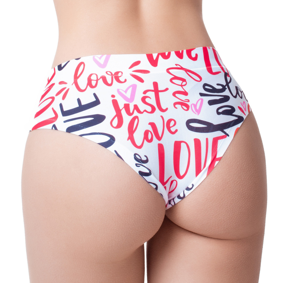 Memème Women’s Ultra-Comfortable LOVE - Message - Panties | Breathable Cotton Crotch, Stretchy Fit, No Elastic Bands by Mememe