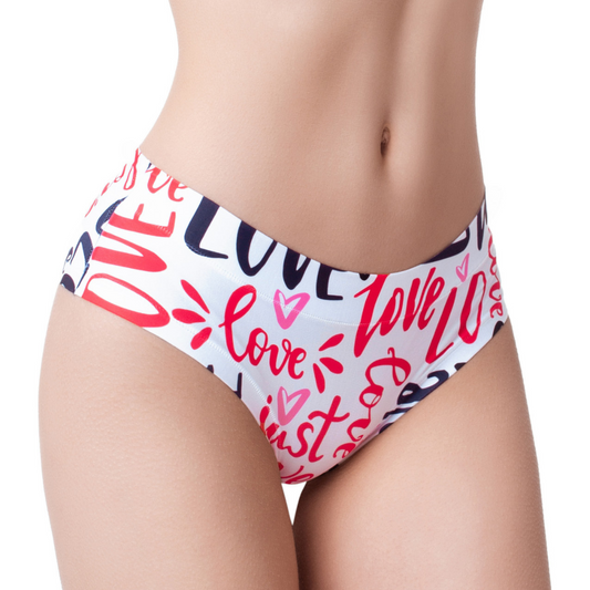 Memème Women’s Ultra-Comfortable LOVE - Message - Panties | Breathable Cotton Crotch, Stretchy Fit, No Elastic Bands by Mememe