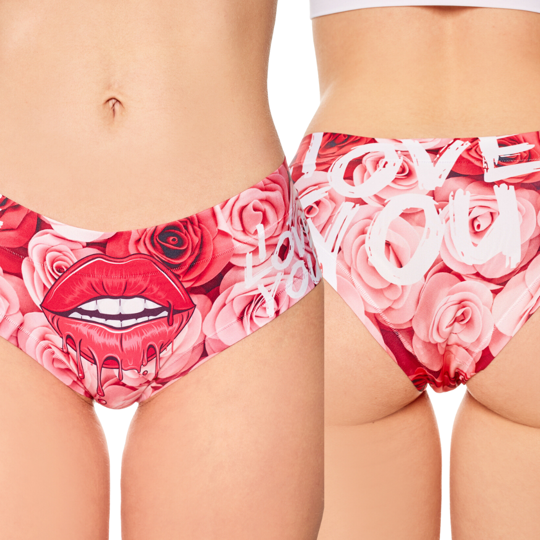 Memème Women’s Ultra-Comfortable LOVE - Passion - Panties | Breathable Cotton Crotch, Stretchy Fit, No Elastic Bands by Mememe
