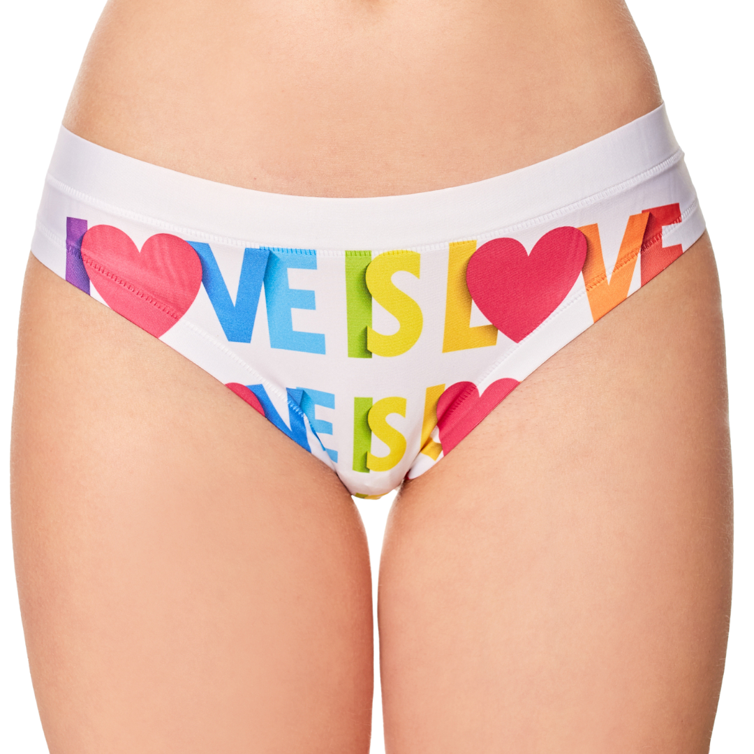 Memème Women’s Ultra-Comfortable LOVE - Peaceful Panties | Breathable Cotton Crotch, Stretchy Fit | Style: Thong by Mememe