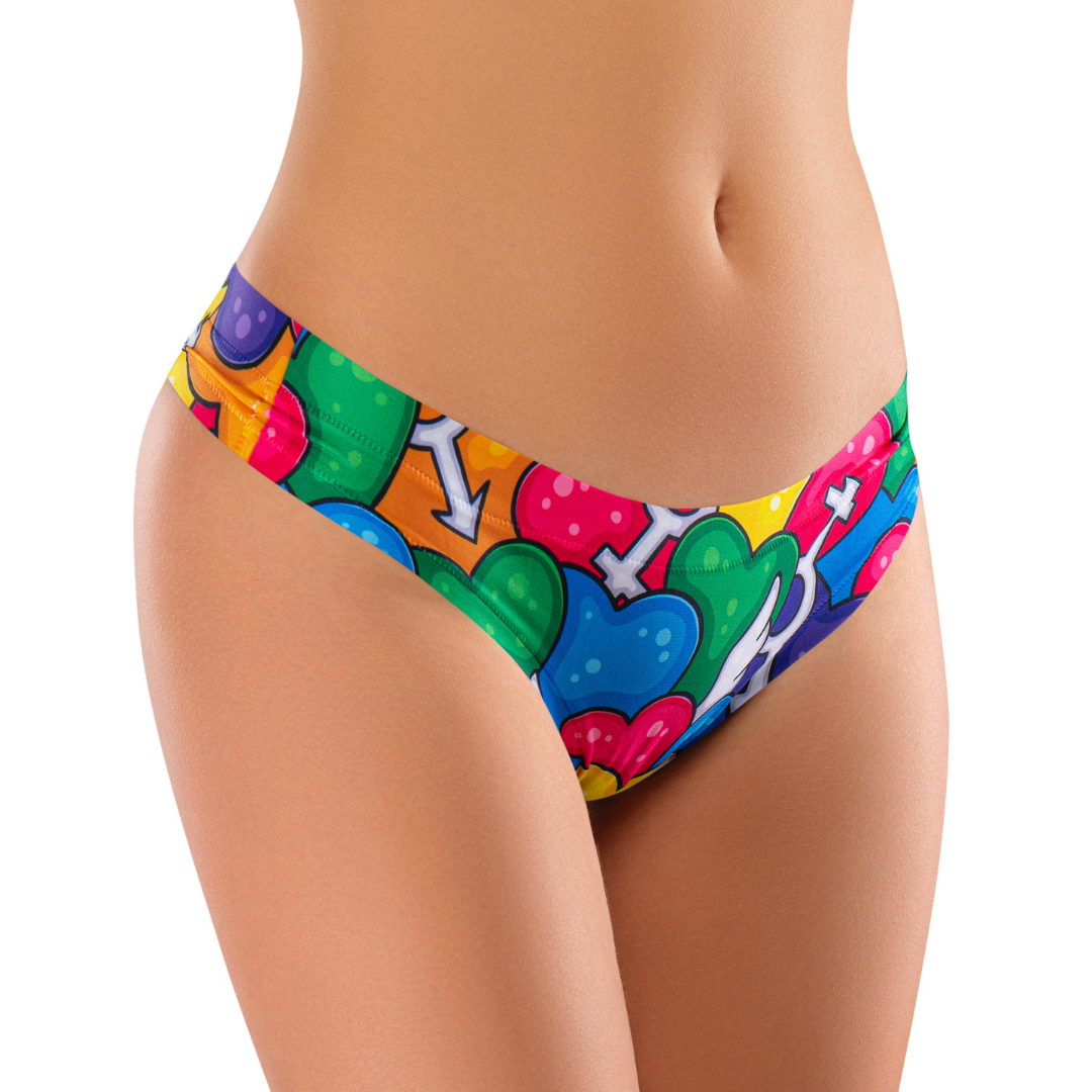 Memème Women’s Ultra-Comfortable PRIDE - Hearts - Panties | Breathable Cotton Crotch, Stretchy Fit, No Elastic Bands by Mememe