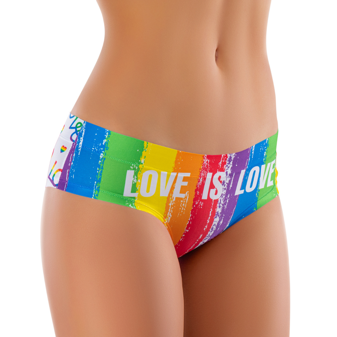 Memème Women’s Ultra-Comfortable PRIDE - Love is - Panties | Breathable Cotton Crotch, Stretchy Fit, No Elastic Bands by Mememe